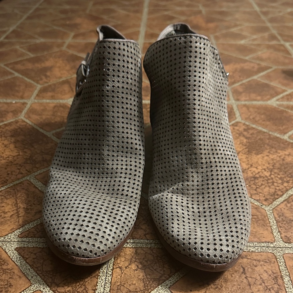 Sam Edelman Taupe Perforated Ankle Booties